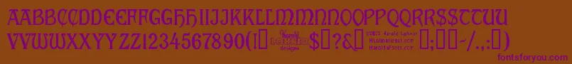 Cabaletta-Schriftart – Violette Schriften auf braunem Hintergrund