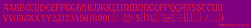 Cabaletta Font – Red Fonts on Purple Background