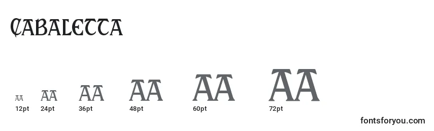 Cabaletta Font Sizes