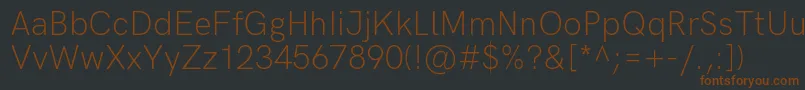HkgroteskLight Font – Brown Fonts on Black Background