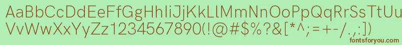 HkgroteskLight Font – Brown Fonts on Green Background