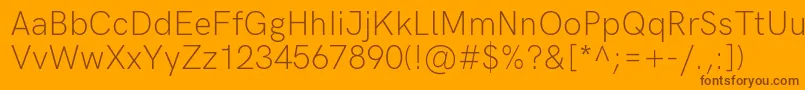 fuente HkgroteskLight – Fuentes Marrones Sobre Fondo Naranja