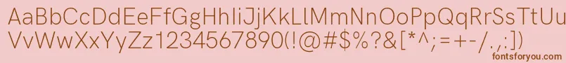 HkgroteskLight Font – Brown Fonts on Pink Background