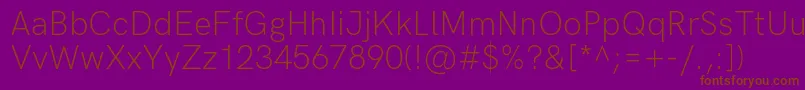 HkgroteskLight Font – Brown Fonts on Purple Background