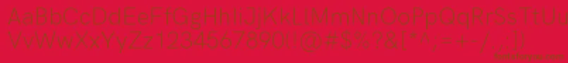 HkgroteskLight Font – Brown Fonts on Red Background
