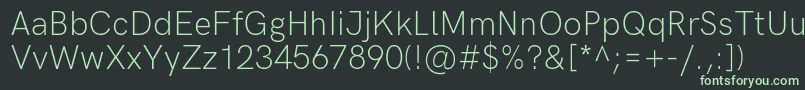 HkgroteskLight Font – Green Fonts on Black Background