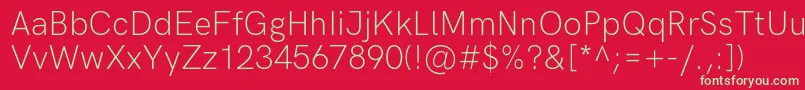 HkgroteskLight Font – Green Fonts on Red Background