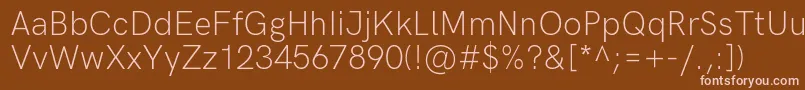 HkgroteskLight-Schriftart – Rosa Schriften auf braunem Hintergrund