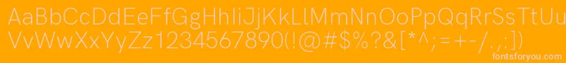 HkgroteskLight Font – Pink Fonts on Orange Background