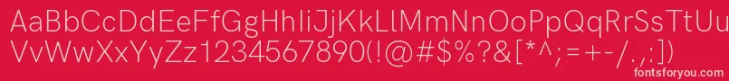 HkgroteskLight Font – Pink Fonts on Red Background