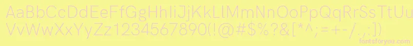 HkgroteskLight Font – Pink Fonts on Yellow Background