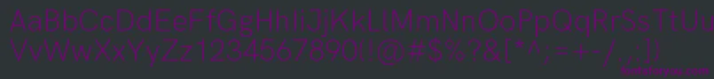 HkgroteskLight Font – Purple Fonts on Black Background