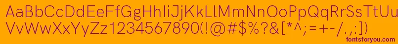 HkgroteskLight Font – Purple Fonts on Orange Background