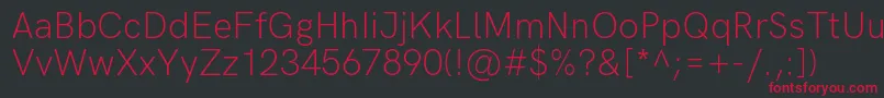 HkgroteskLight Font – Red Fonts on Black Background