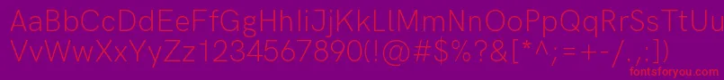 HkgroteskLight Font – Red Fonts on Purple Background
