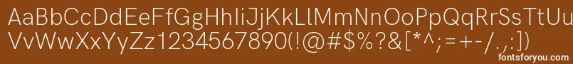 HkgroteskLight-Schriftart – Weiße Schriften auf braunem Hintergrund