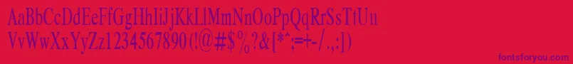 フォントRespectPlain.001.00160n – 赤い背景に紫のフォント