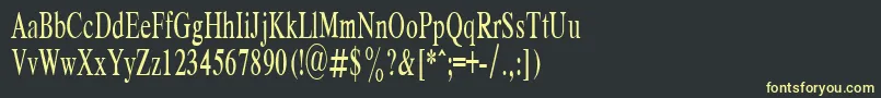 フォントRespectPlain.001.00160n – 黒い背景に黄色の文字
