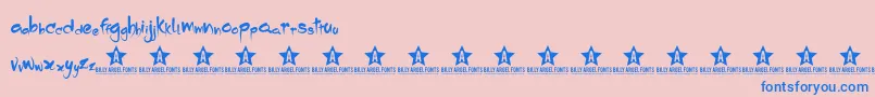 Dropping Font – Blue Fonts on Pink Background