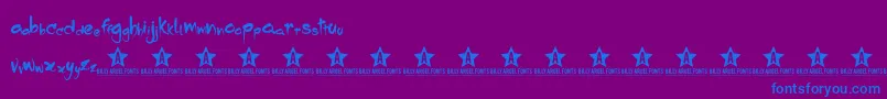 Dropping Font – Blue Fonts on Purple Background
