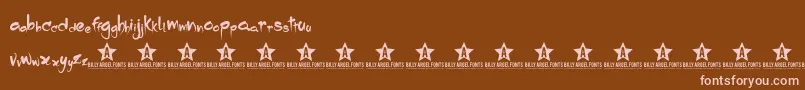 Dropping Font – Pink Fonts on Brown Background