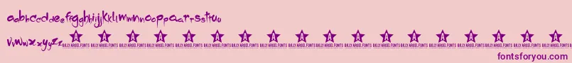 Dropping Font – Purple Fonts on Pink Background