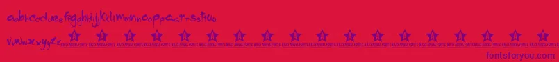 Dropping Font – Purple Fonts on Red Background