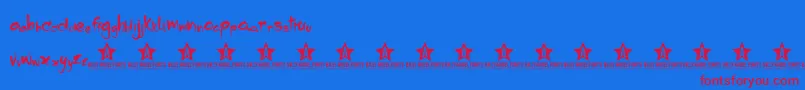 Dropping Font – Red Fonts on Blue Background