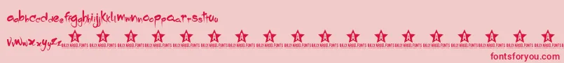 Dropping Font – Red Fonts on Pink Background