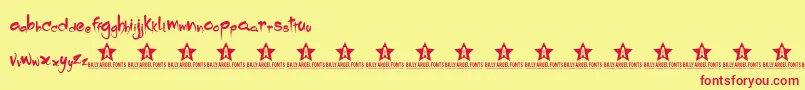 Dropping Font – Red Fonts on Yellow Background