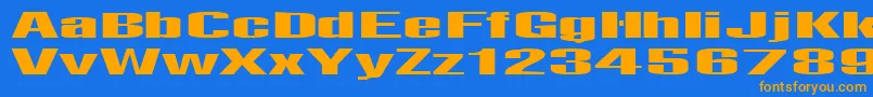 Czcionka Telfor – pomarańczowe czcionki na niebieskim tle