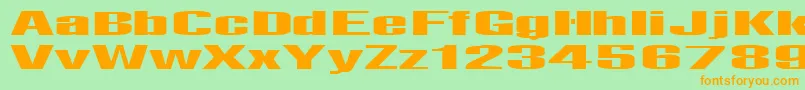Czcionka Telfor – pomarańczowe czcionki na zielonym tle