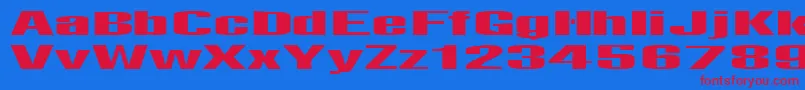 Telfor Font – Red Fonts on Blue Background