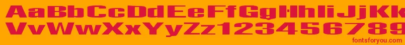 Telfor Font – Red Fonts on Orange Background