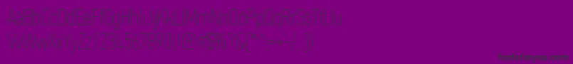 PfdintextcompproXthin-Schriftart – Schwarze Schriften auf violettem Hintergrund