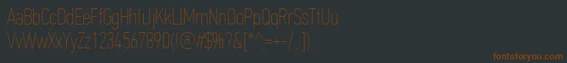 フォントPfdintextcompproXthin – 黒い背景に茶色のフォント