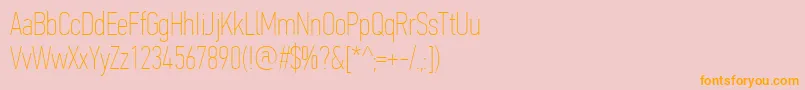 Czcionka PfdintextcompproXthin – pomarańczowe czcionki na różowym tle
