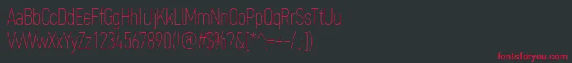 Подробнее о шрифте PfdintextcompproXthin Шрифт PfdintextcompproXthin – красные шрифты на чёрном фоне