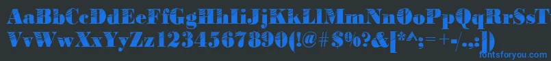 Bodoniconcentric2Regular Font – Blue Fonts on Black Background