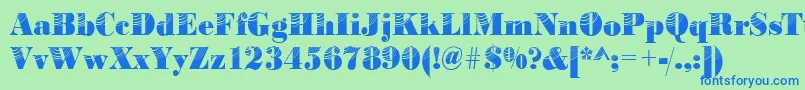 Bodoniconcentric2Regular Font – Blue Fonts on Green Background