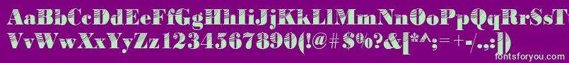 Bodoniconcentric2Regular Font – Green Fonts on Purple Background