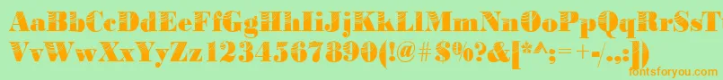 Bodoniconcentric2Regular Font – Orange Fonts on Green Background