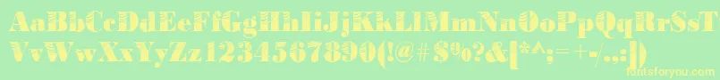 Bodoniconcentric2Regular Font – Yellow Fonts on Green Background