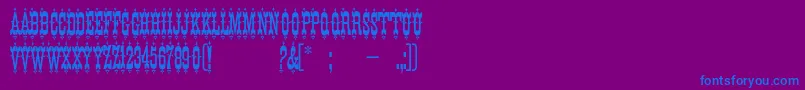 K22Eureka-fontti – siniset fontit violetilla taustalla