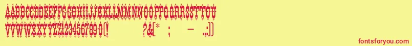 K22Eureka Font – Red Fonts on Yellow Background