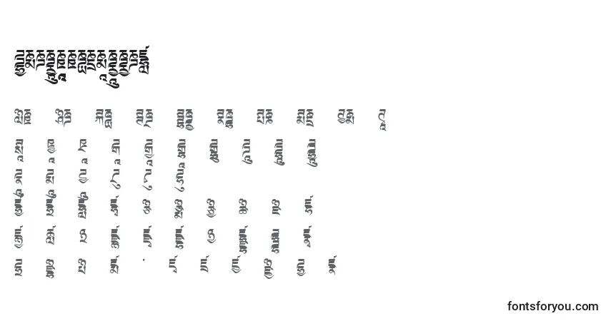 Fuente Tibetanmachineweb3 - alfabeto, números, caracteres especiales