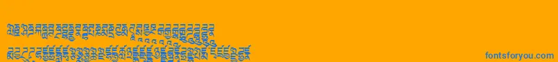 Fonte Tibetanmachineweb3 – fontes azuis em um fundo laranja