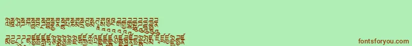 Tibetanmachineweb3 Font – Brown Fonts on Green Background
