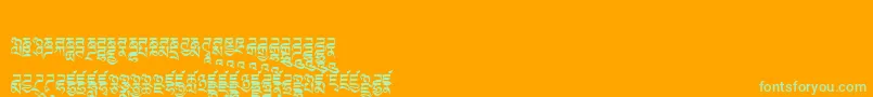 fuente Tibetanmachineweb3 – Fuentes Verdes Sobre Fondo Naranja