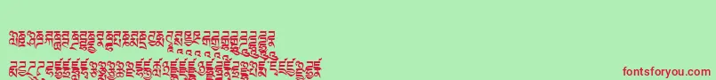 Tibetanmachineweb3 Font – Red Fonts on Green Background